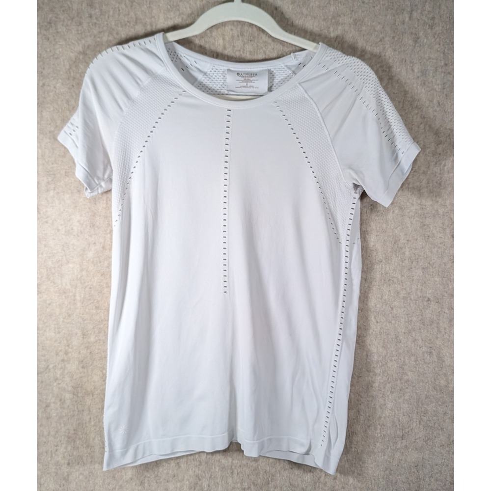 Athleta Momentum Seamless Short Sleeve Tee White S 335981